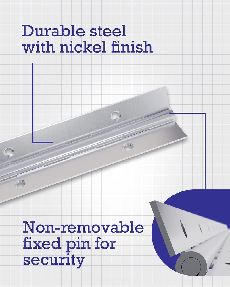 HARDWARE ESSENTIALS أساسيات الأجهزة 853401 دبوس مستمر 30" × 1-1/2" من الفولاذ المقاوم للصدأ - Image 4